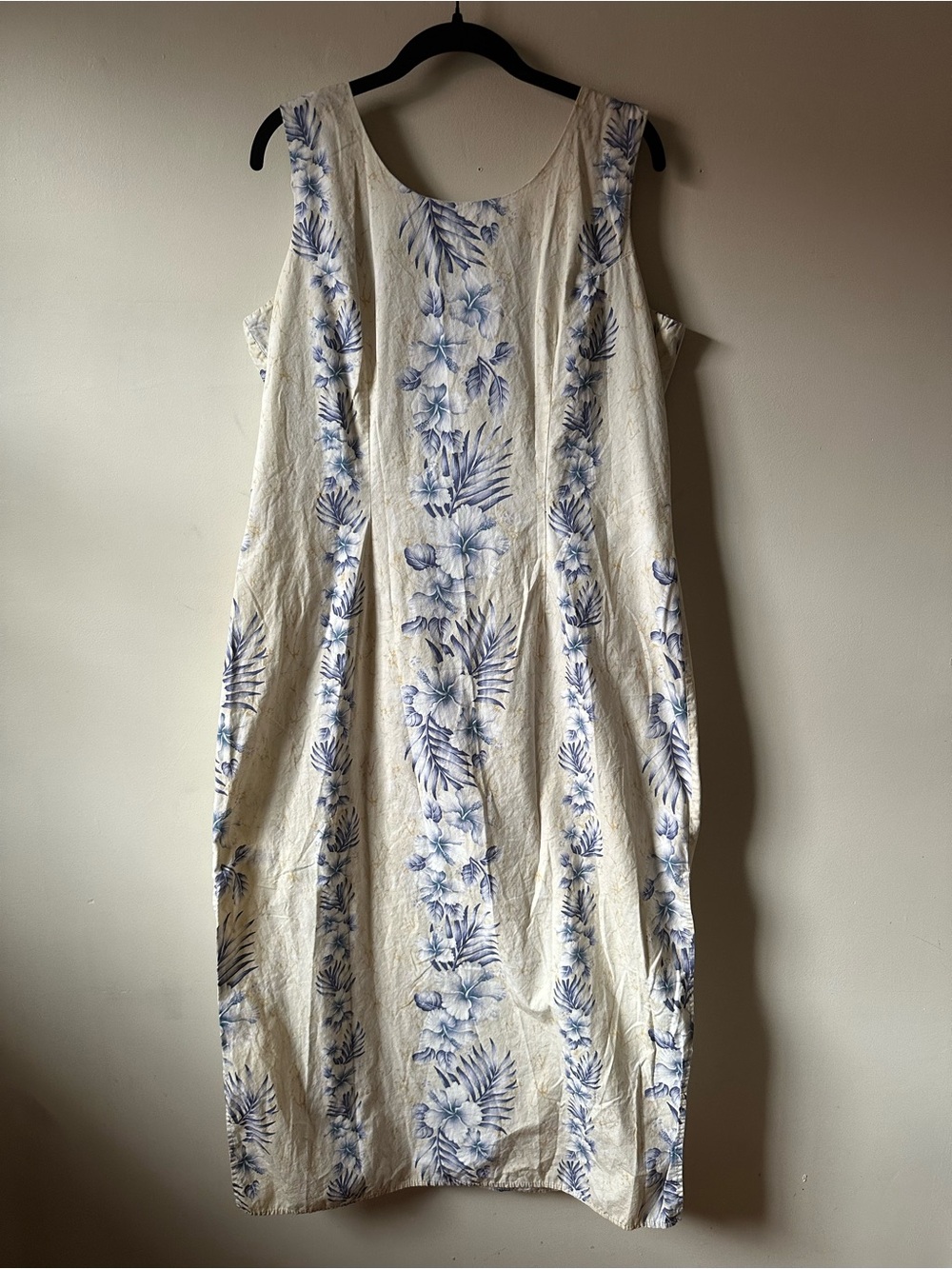 Vintage Halekulani Hawaiian Floral Dress 2Xl Cotton